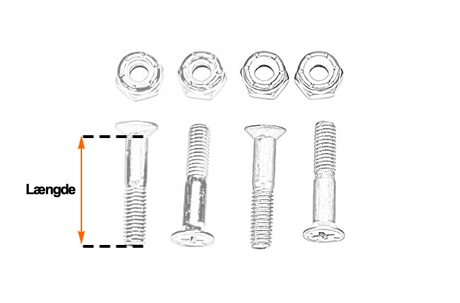Comprimentos de hardware para skateboard