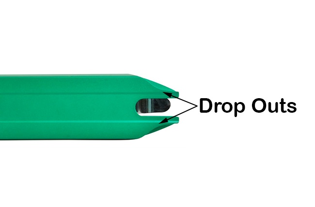 Dropouts traseiros de um deck