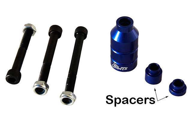 Espaçadores utilizados na montagem de pegs