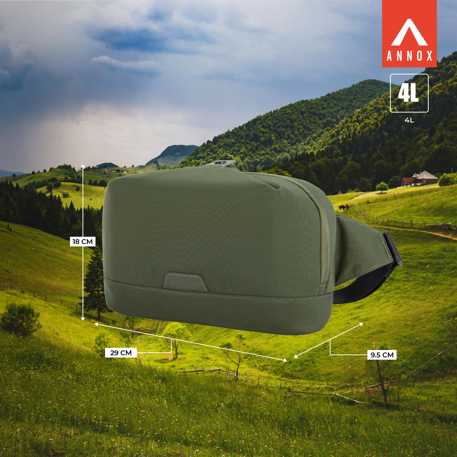 Annox Ecosmart Sling Bag – Bolsa resistente à água em material reciclado para trotinete, skate e patins