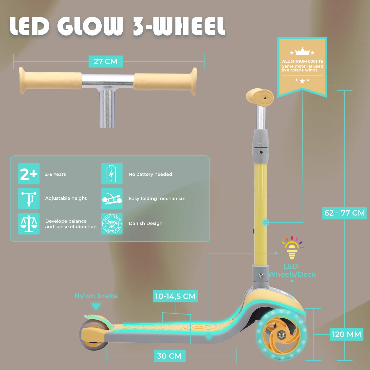 Trottinette LED Glow 3-Rodas