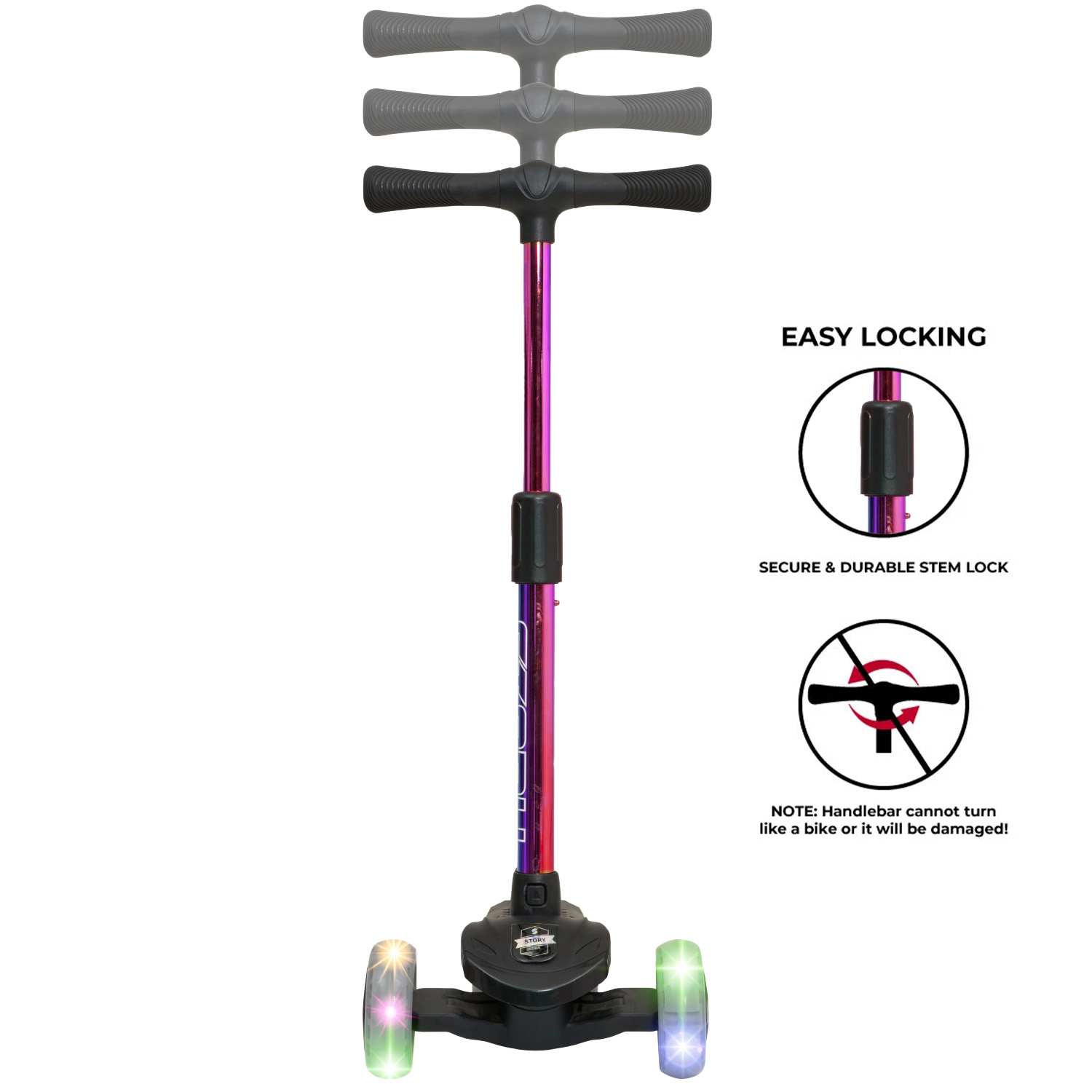 Story Mini Friends LED deluxe patinete 3 rodas para crianças