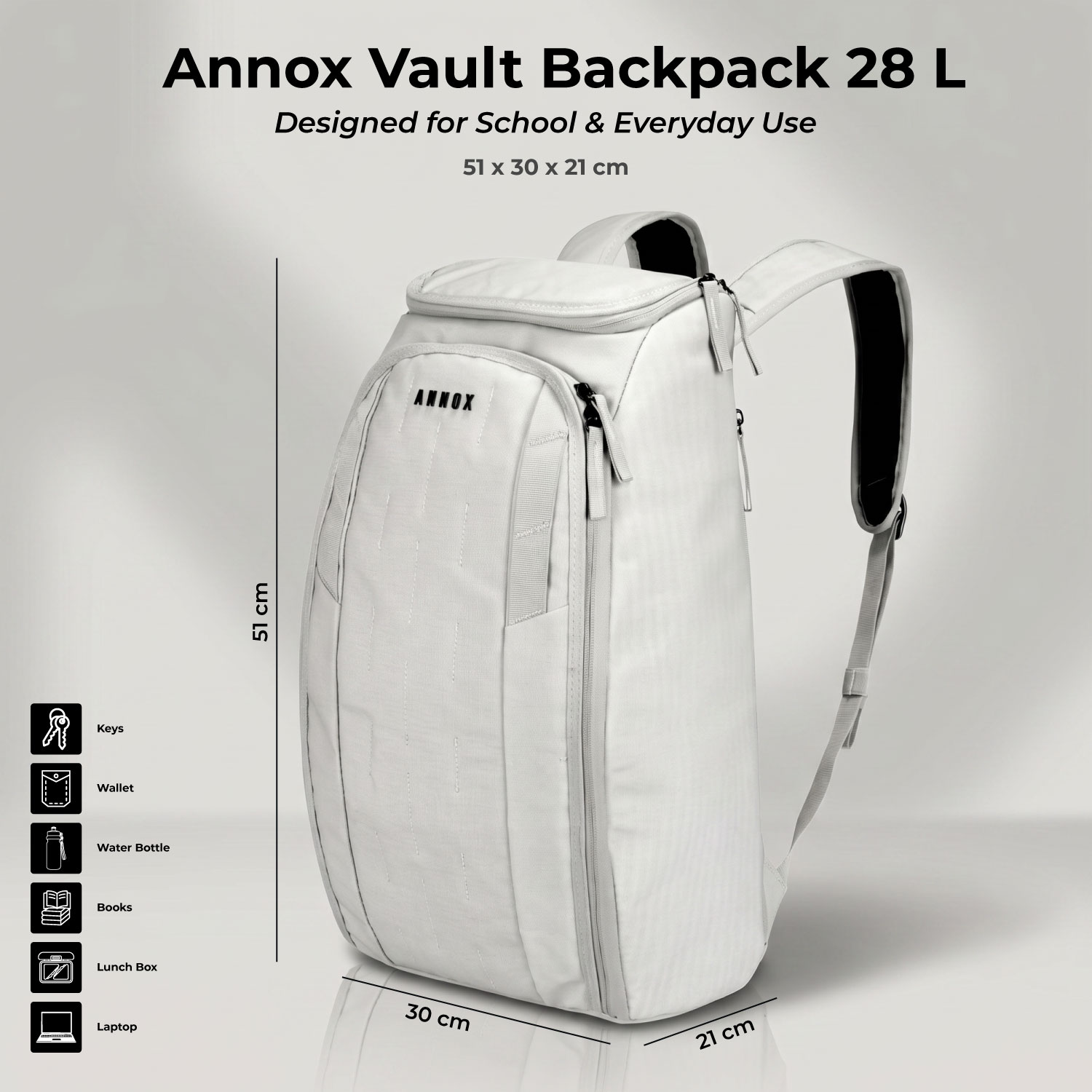Mochila Annox Vault 28L - Resistente à água para Esqui, Desporto e Viagem