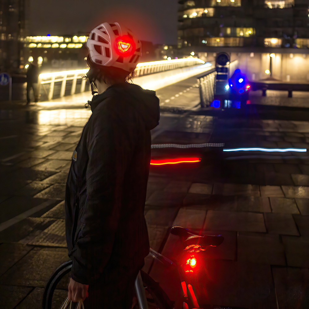 Capacete de Bicicleta LED NKX City com luz incorporada