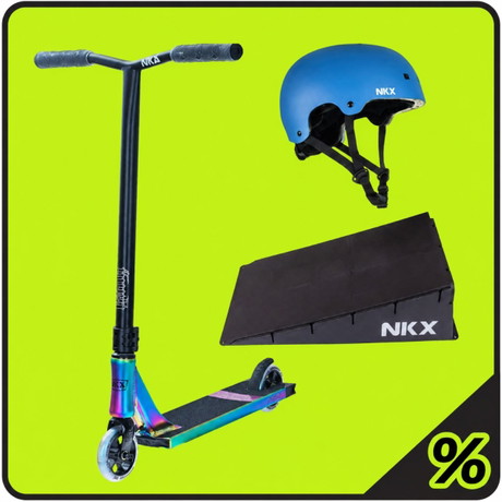 10% Desconto Extra – Trotinete Freestyle, Rampa e Capacete Pack – Iniciante 5–10 anos