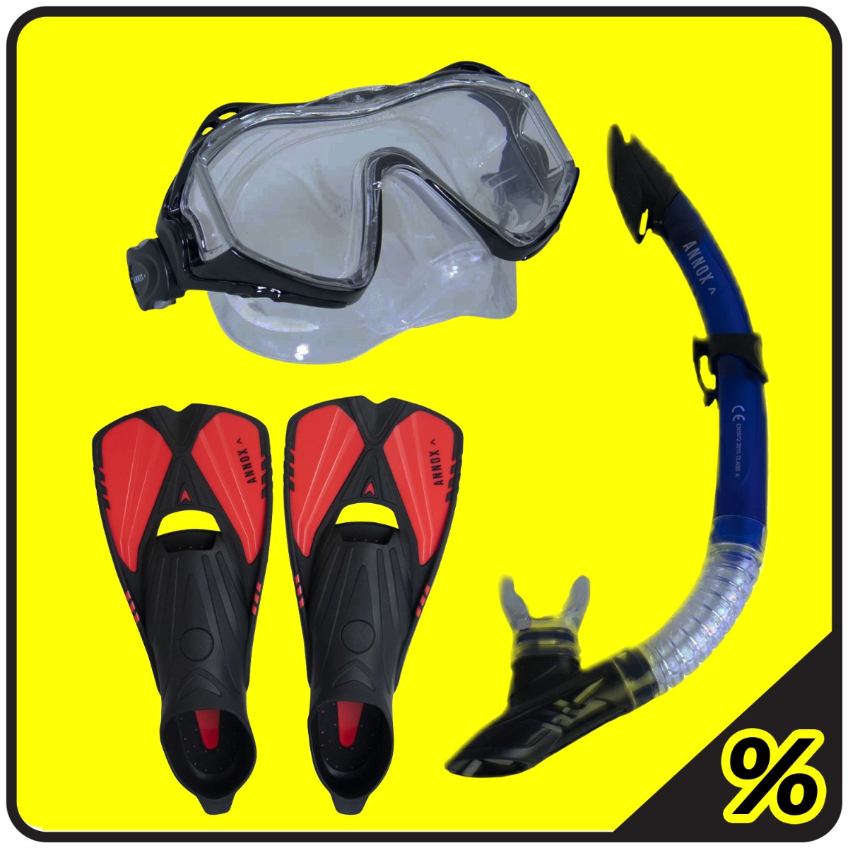 Conjunto de snorkel Annox Combo para adulto (+15)