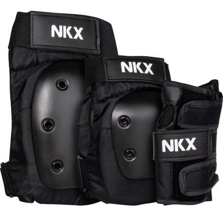 Conjunto Pro de Equipamento de Proteção NKX 3-Pack - Protetores de Joelhos, Cotovelos e Pulso