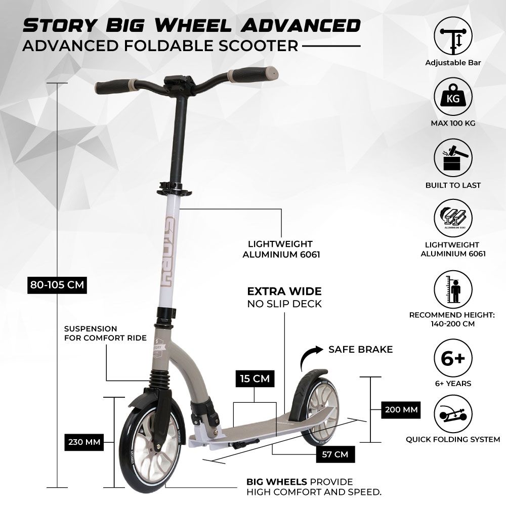 Story Big Wheel Avançado Patinete Dobrável