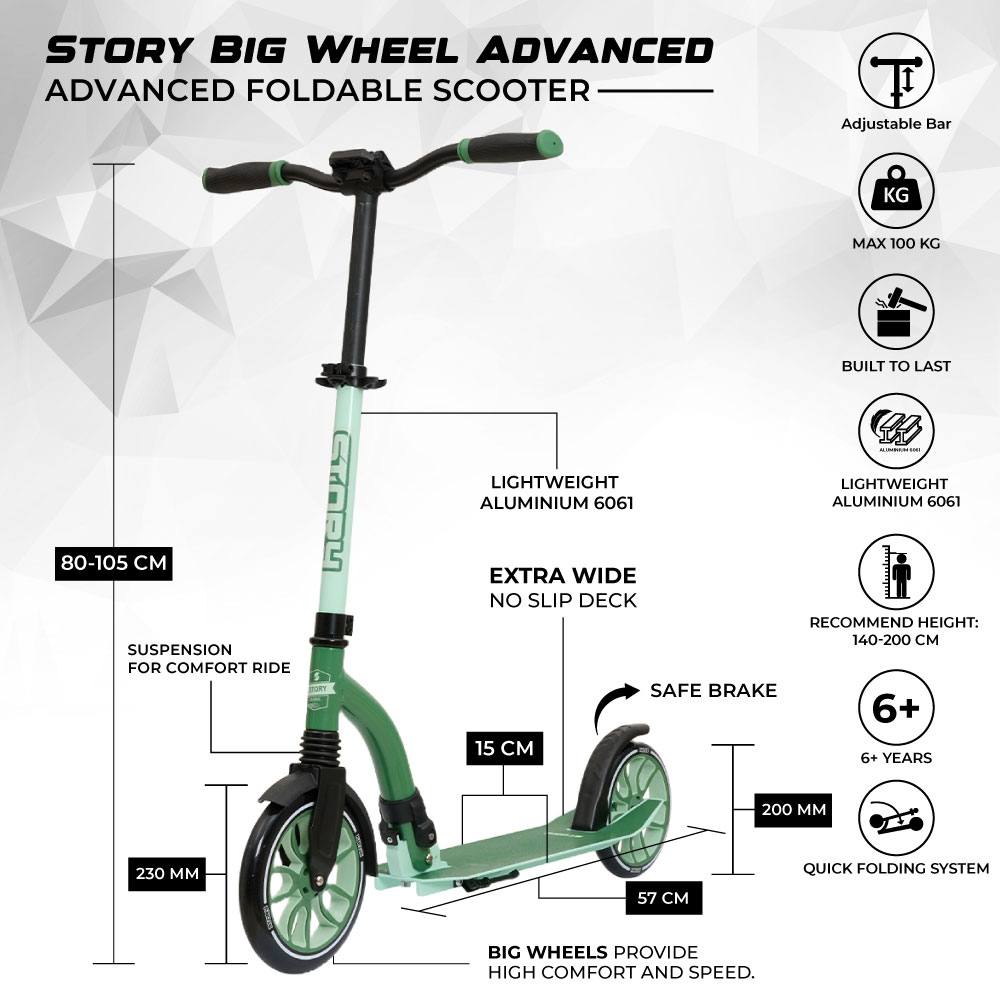 Story Big Wheel Avançado Patinete Dobrável