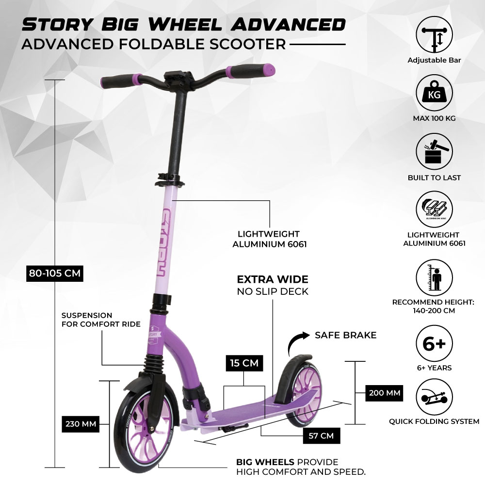 Story Big Wheel Avançado Patinete Dobrável