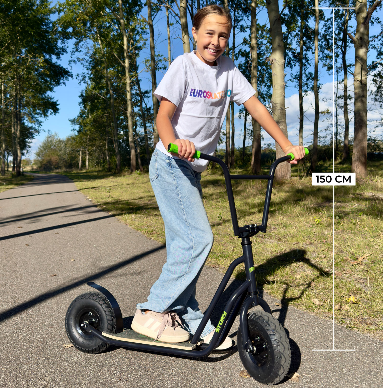 História Urban Chopper Trottinette com Rodas de Pneu Furado